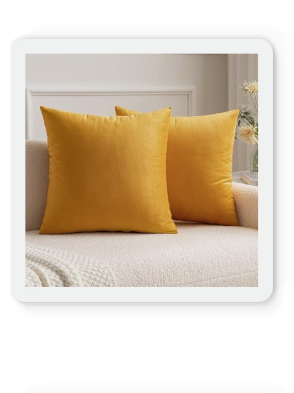 Gold Velvet Accent Throw Pillow - Stylish Solid Cushion